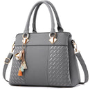 Bolsa Feminina Gusure Luxo com Alça Lateral, Bordado e Tassel