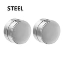 Brincos Magnéticos de 6MM com Cristal de Zircônia para Homens – Aço Inox Punk Sem Dor e Sem Furo