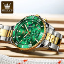 Relógio Masculino OLEVS Luxo Dourado à Prova d'Água com Cronômetro