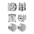 Brincos Magnéticos de 6MM com Cristal de Zircônia para Homens – Aço Inox Punk Sem Dor e Sem Furo