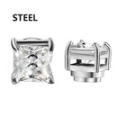 Brincos Magnéticos de 6MM com Cristal de Zircônia para Homens – Aço Inox Punk Sem Dor e Sem Furo