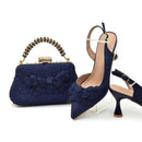 Conjunto Italiano Luxo: Scarpin Bico Fino em Couro com Strass + Clutch Exclusiva – Arrase no Casamento e na Festa