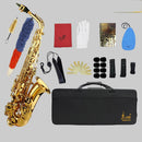 SLADE Saxofone alto em mi bemol, saxofone de latão, instrumento musical de sopro com estojo, palhetas, boquilha, luvas e acessórios