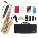 SLADE Saxofone alto em mi bemol, saxofone de latão, instrumento musical de sopro com estojo, palhetas, boquilha, luvas e acessórios