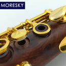 Clarinete Profissional MORESKY em Madeira Vermelha (Rosewood/Mopane) Sib (Bb) – Chaves Folheadas a Ouro – Modelo M17