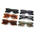 Óculos de sol quadrados retrô Shauna masculinos com rebites UV400