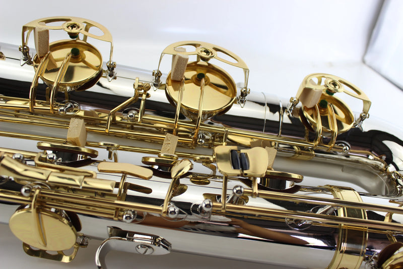 Saxofone Barítono Margewate Mi Bemol Latão Nicke Silver Chave Dourada Sax Barítono Novo Instrumento Musical com Estojo para Boquilha