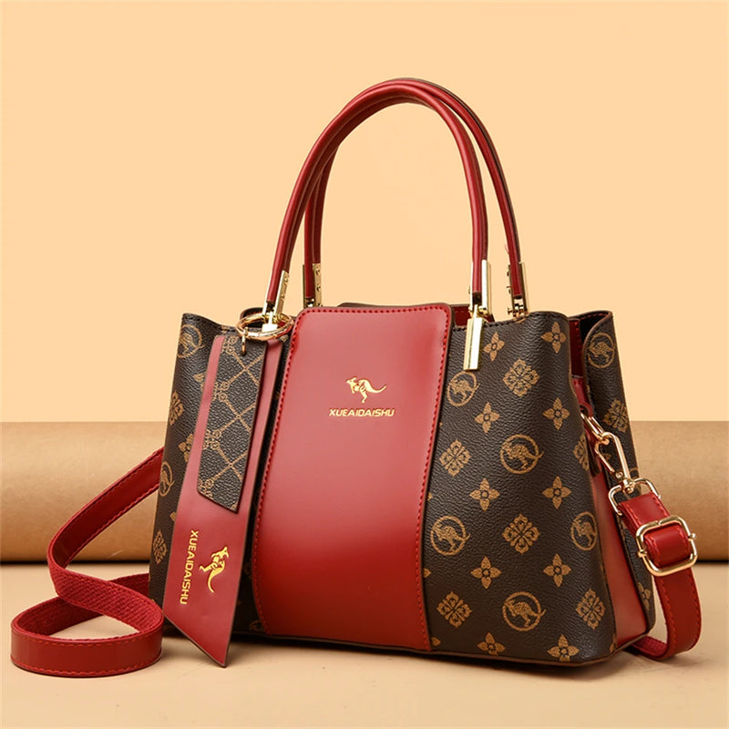 Bolsa Luxuosa em Couro Macio com Estampa Fashion – Grande Capacidade para Mulheres Sofisticadas | Use no Ombro ou Transversal – Edição Exclusiva Designer