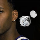 Brincos Magnéticos de 6MM com Cristal de Zircônia para Homens – Aço Inox Punk Sem Dor e Sem Furo