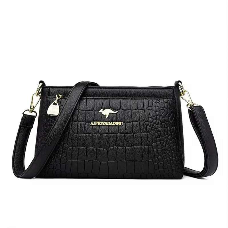 Bolsa Luxuosa em Couro Macio com Estampa Fashion – Grande Capacidade para Mulheres Sofisticadas | Use no Ombro ou Transversal – Edição Exclusiva Designer