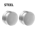 Brincos Magnéticos de 6MM com Cristal de Zircônia para Homens – Aço Inox Punk Sem Dor e Sem Furo