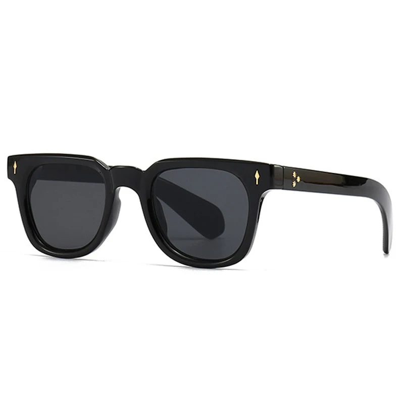Óculos de sol quadrados retrô Shauna masculinos com rebites UV400
