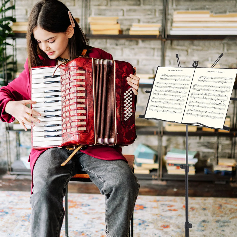 Estante de Partitura Dobrável e Portátil em Ferro – Altura Ajustável, Estrutura Metálica Reforçada, Ideal para Estudos e Apresentações – Suporte Musical Resistente 🎼