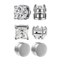 Brincos Magnéticos de 6MM com Cristal de Zircônia para Homens – Aço Inox Punk Sem Dor e Sem Furo