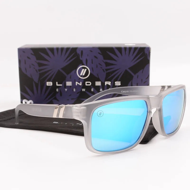 Óculos de sol quadrados Blender feminino/masculino, modelo masculino polarizado com proteção UV, estilo retrô/vintage de moda, modelo quadrado masculino B8801.