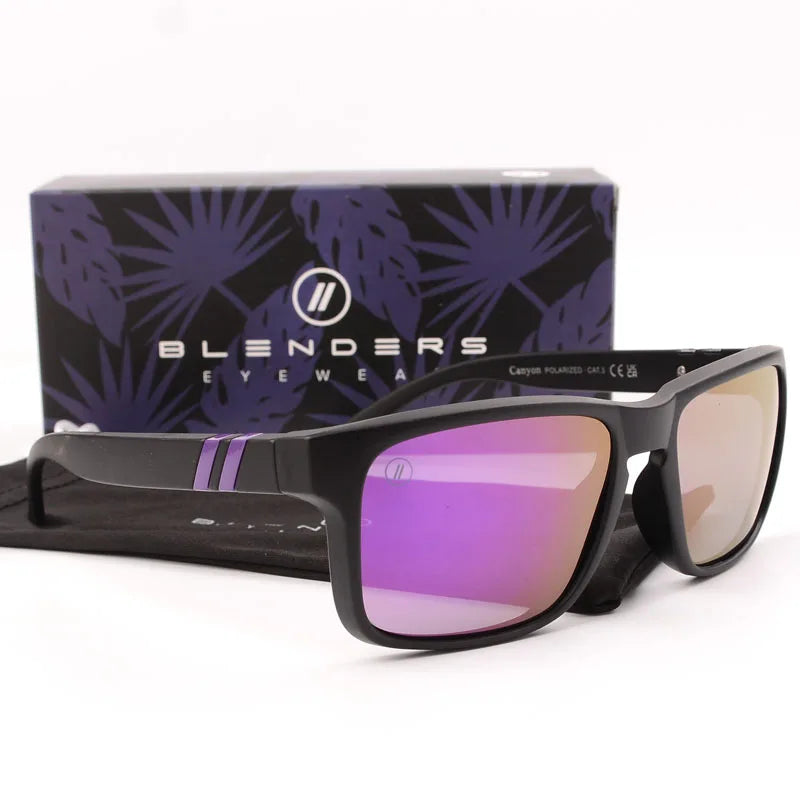 Óculos de sol quadrados Blender feminino/masculino, modelo masculino polarizado com proteção UV, estilo retrô/vintage de moda, modelo quadrado masculino B8801.