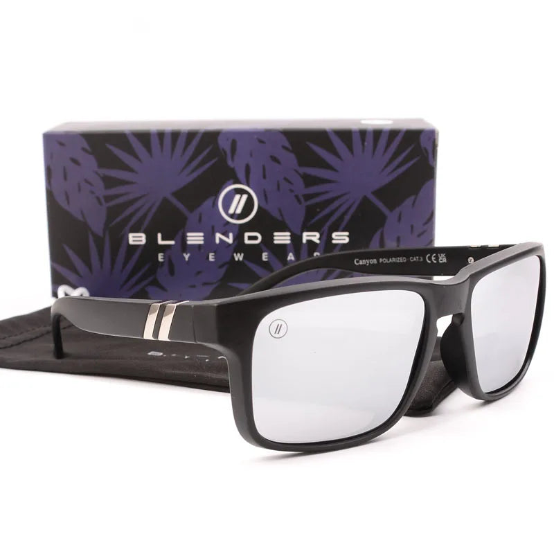 Óculos de sol quadrados Blender feminino/masculino, modelo masculino polarizado com proteção UV, estilo retrô/vintage de moda, modelo quadrado masculino B8801.