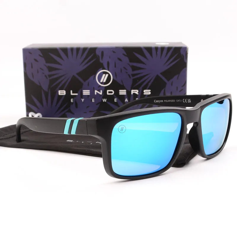 Óculos de sol quadrados Blender feminino/masculino, modelo masculino polarizado com proteção UV, estilo retrô/vintage de moda, modelo quadrado masculino B8801.