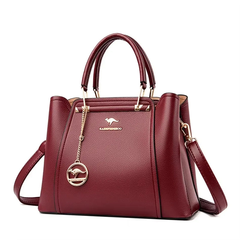 Bolsa Luxuosa em Couro Macio com Estampa Fashion – Grande Capacidade para Mulheres Sofisticadas | Use no Ombro ou Transversal – Edição Exclusiva Designer