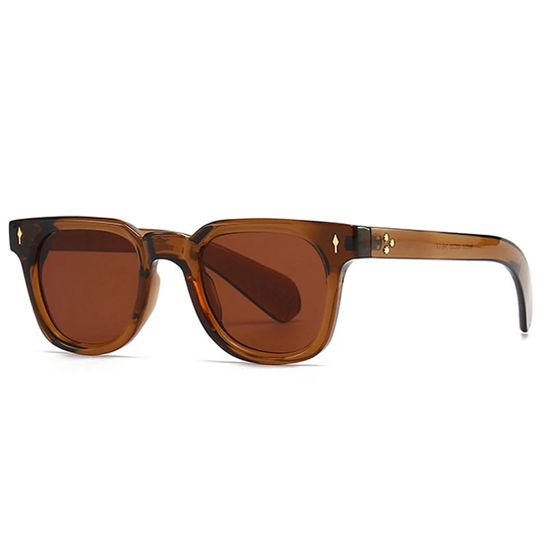 Óculos de sol quadrados retrô Shauna masculinos com rebites UV400