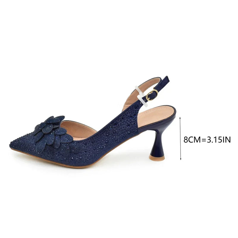 Conjunto Italiano Luxo: Scarpin Bico Fino em Couro com Strass + Clutch Exclusiva – Arrase no Casamento e na Festa