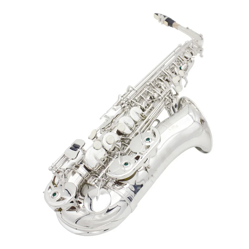 SLADE Saxofone alto em mi bemol, saxofone de latão, instrumento musical de sopro com estojo, palhetas, boquilha, luvas e acessórios
