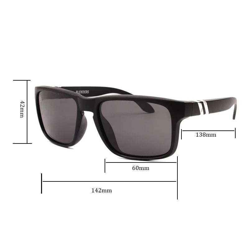 Óculos de sol quadrados Blender feminino/masculino, modelo masculino polarizado com proteção UV, estilo retrô/vintage de moda, modelo quadrado masculino B8801.