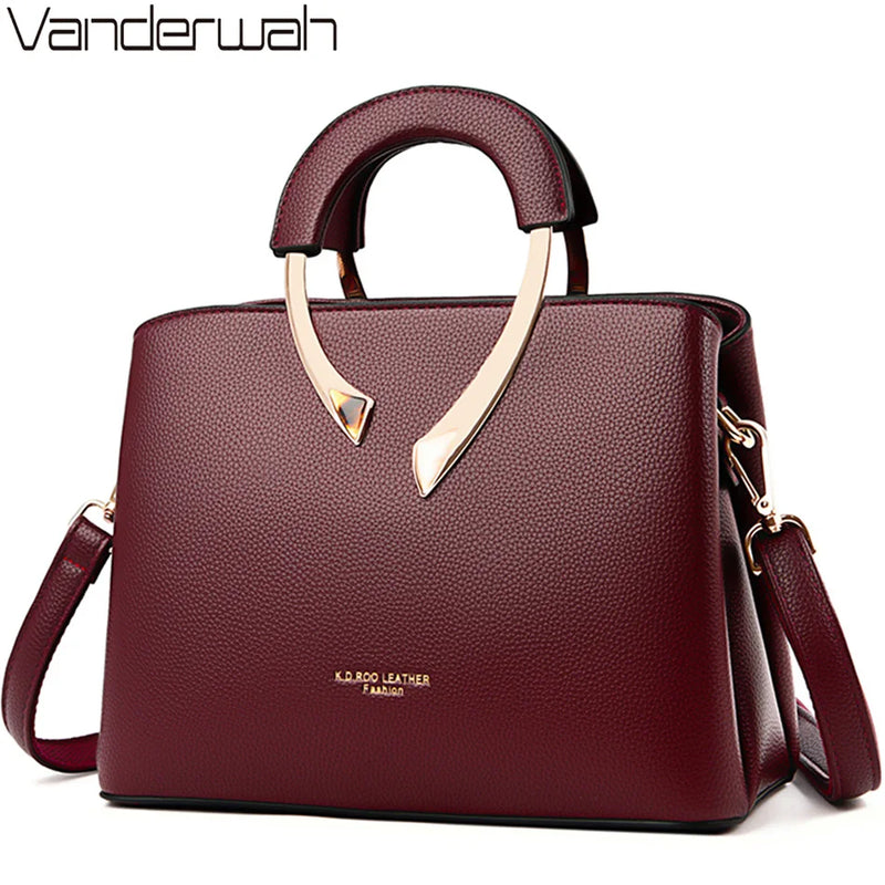 Bolsa Tote Casual em Couro Autêntico Vanderwah – Luxo, Designer Feminina com Alça de Ombro e Transversal