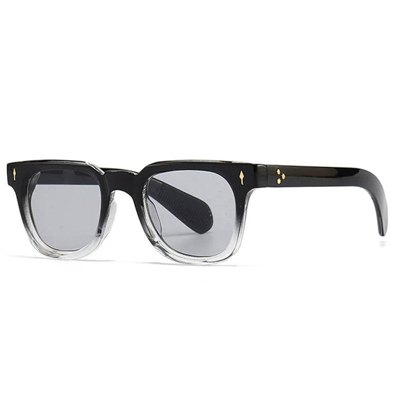Óculos de sol quadrados retrô Shauna masculinos com rebites UV400