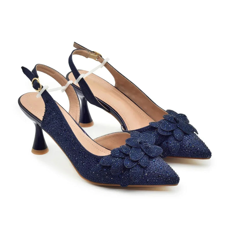 Conjunto Italiano Luxo: Scarpin Bico Fino em Couro com Strass + Clutch Exclusiva – Arrase no Casamento e na Festa