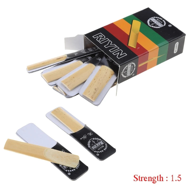 Conjunto com 10 palhetas para clarinete em tom Si♭ (B♭), com durezas 1.5 / 2.0 / 2.5 / Palhetas para clarinete.