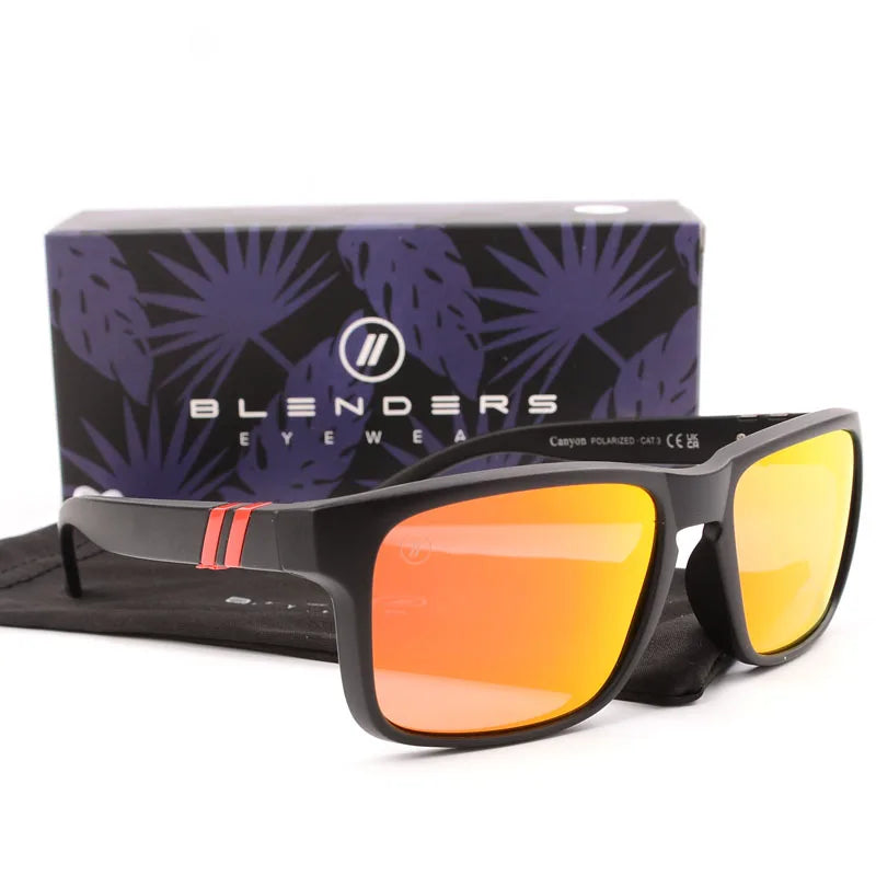 Óculos de sol quadrados Blender feminino/masculino, modelo masculino polarizado com proteção UV, estilo retrô/vintage de moda, modelo quadrado masculino B8801.