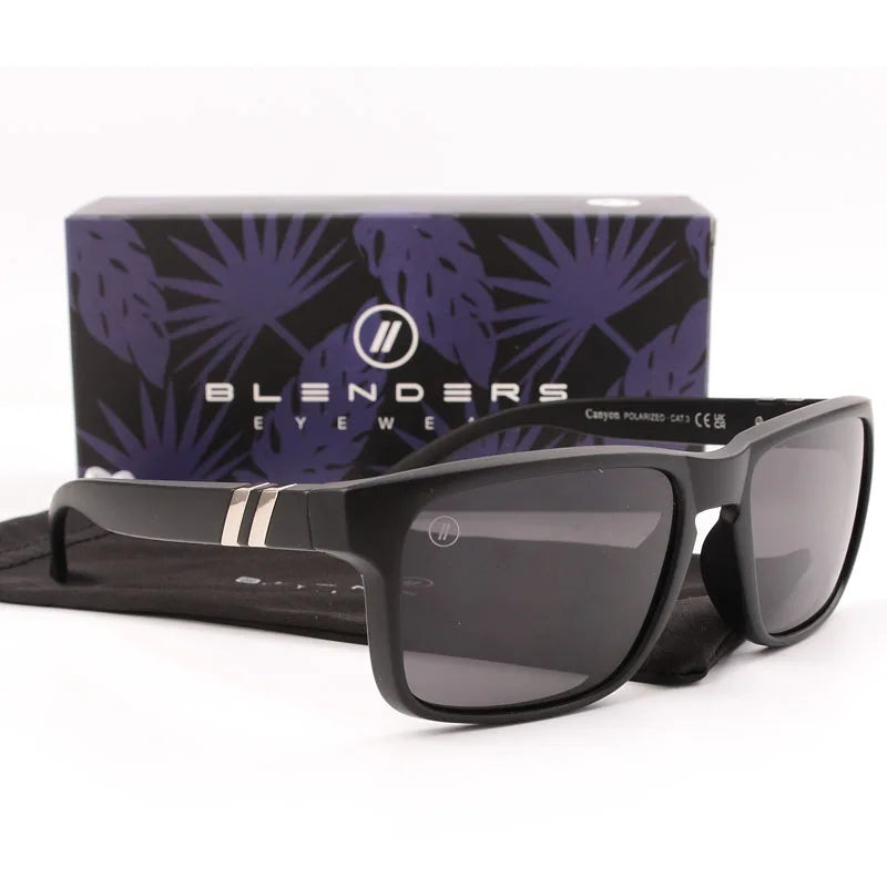 Óculos de sol quadrados Blender feminino/masculino, modelo masculino polarizado com proteção UV, estilo retrô/vintage de moda, modelo quadrado masculino B8801.