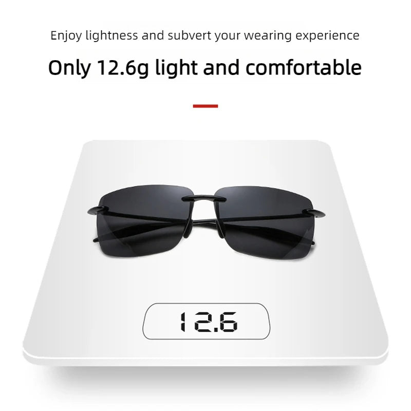 Óculos de Sol TR90 Sem Aro Ultraleves Unissex – Fashion Outdoor para Direção, Pesca, Corrida e Trilhas