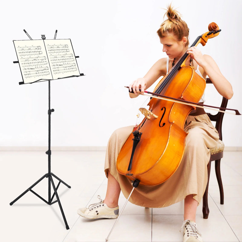 Estante de Partitura Dobrável e Portátil em Ferro – Altura Ajustável, Estrutura Metálica Reforçada, Ideal para Estudos e Apresentações – Suporte Musical Resistente 🎼